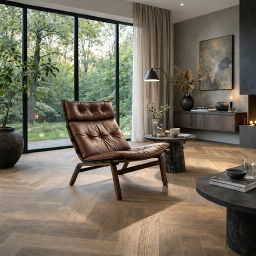 Brauner Ledersessel Danish Design Farstrup