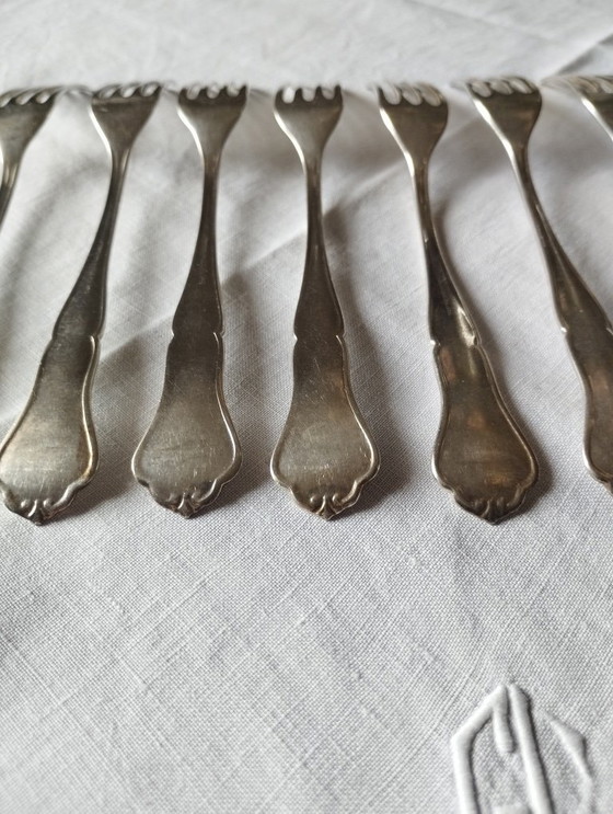 Image 1 of 8 petites fourchettes en métal argenté Sorsakoski