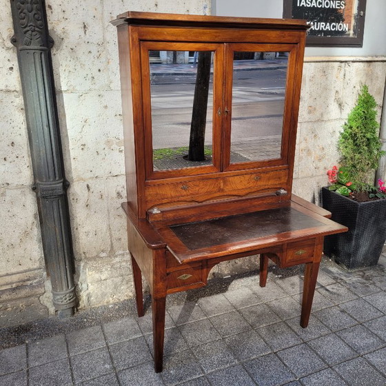 Image 1 of Bureau / Escritorio Bonheur du jour, caoba y cuero, Directorio, p. s. XIX - Francia