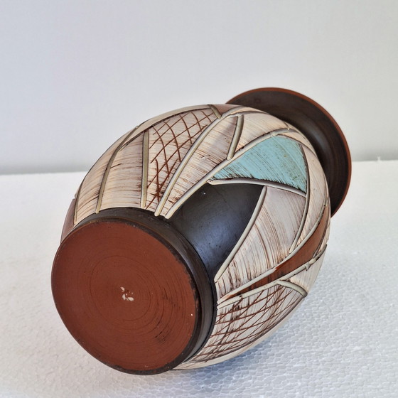 Image 1 of Vaas Sgrafitto sawa van Ritz keramiek jaren'60