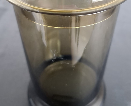 Image 1 of Vintage glass jar smoked glass 70s Empoli Italian design