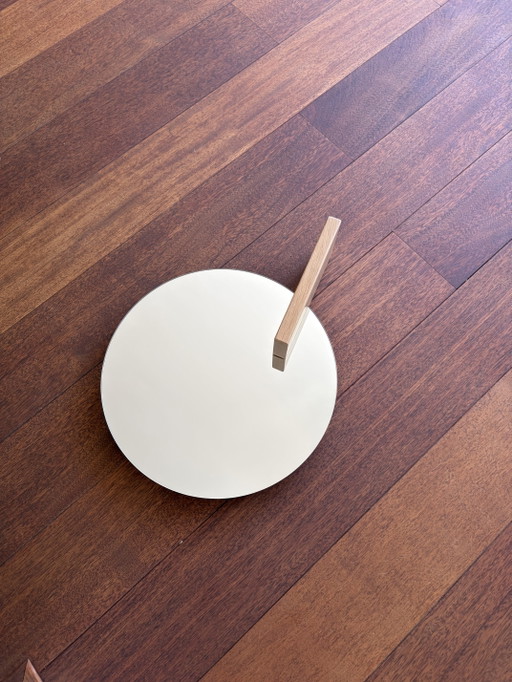 Specchio Bolia Ø50 cm con mensola – Rovere massello