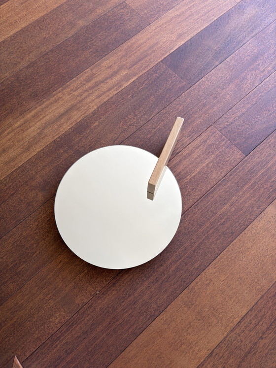 Image 1 of Specchio Bolia Ø50 cm con mensola – Rovere massello