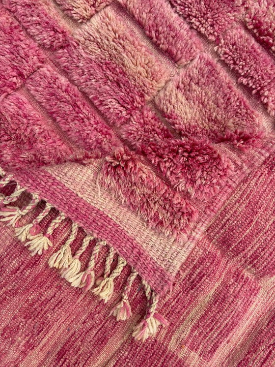 Image 1 of MAROKAAN CHECKERED PINK Wollen Vloerkleed 160x220 cm