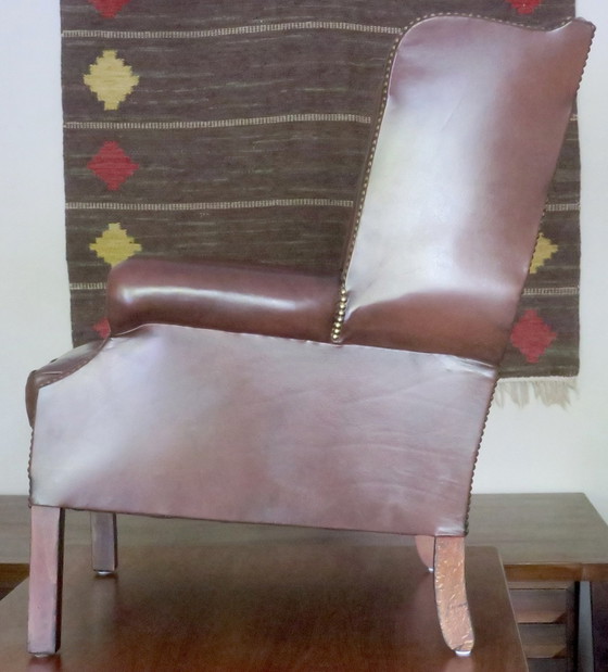 Image 1 of Vintage Wingback Club Chair in leer, 1970