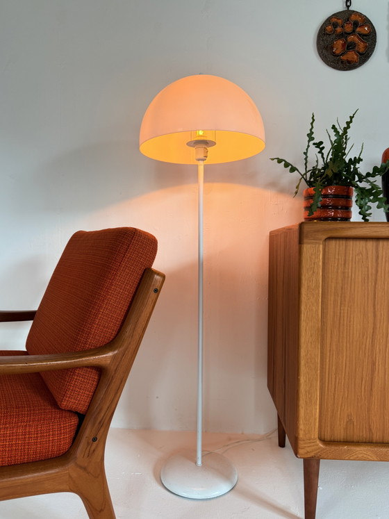 Vintage Deense Mushroomlamp ‘70 – Vloerlampen, Plastic, Metal (photo 7 of 11)