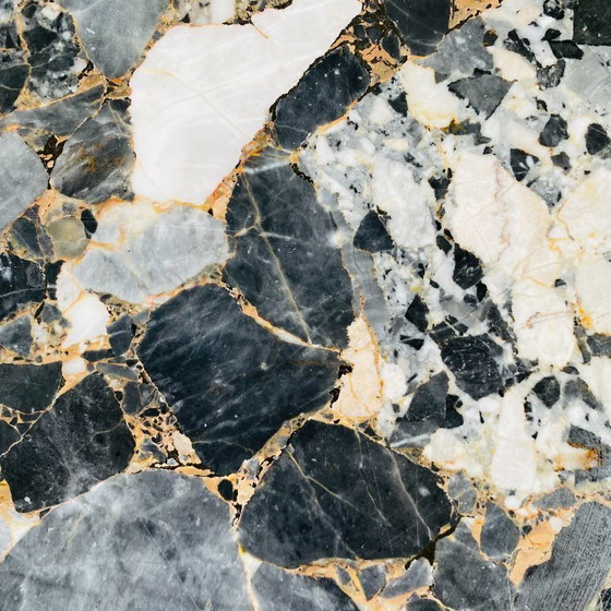 Image 1 of Mesa de centro de mármol terrazo de mediados de siglo, 1970