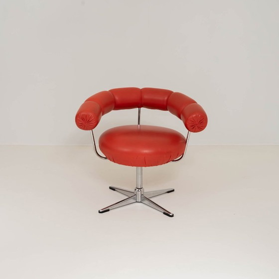 Image 1 of Vintage Swirl Chair in oranje kunstleer