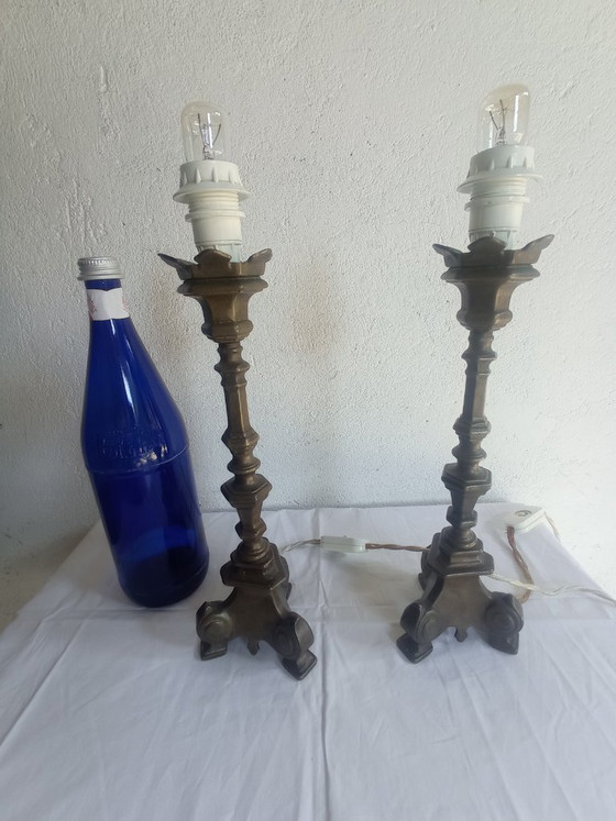 Lamps - Bronze - Transformed Candelabras – Table lamps, Textile (photo 13 of 38)