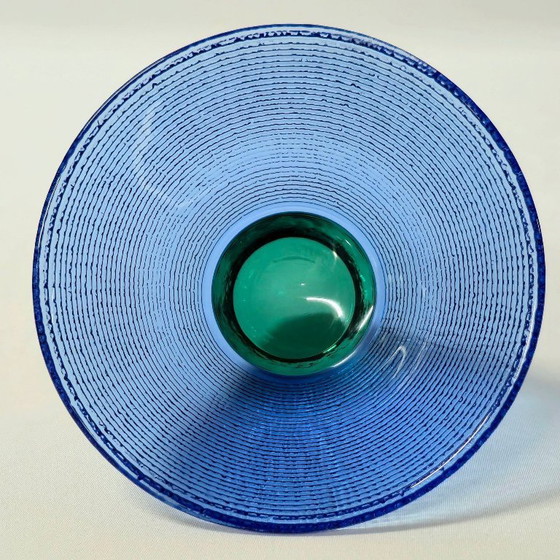 Bol Coupe Verre "Kairo" Lena Hansson - Hadeland Norvège Bleu & Vert 1980 - Verrerie d'Art – Glass (photo 3 of 5)