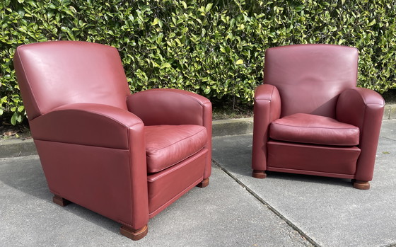 Image 1 of Édition limitée : 2 fauteuils club design italien - Tabarin Poltrona Frau