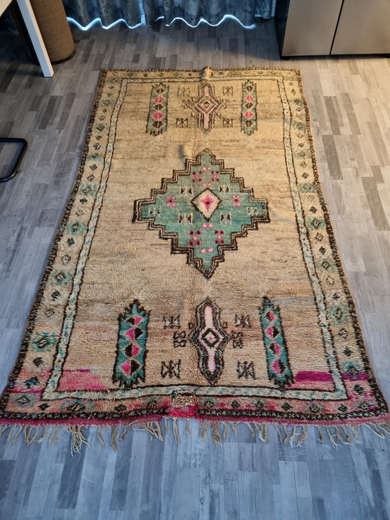 Image 1 of Tapis Marocain Vintage En Laine Véritable 160X260 Cm