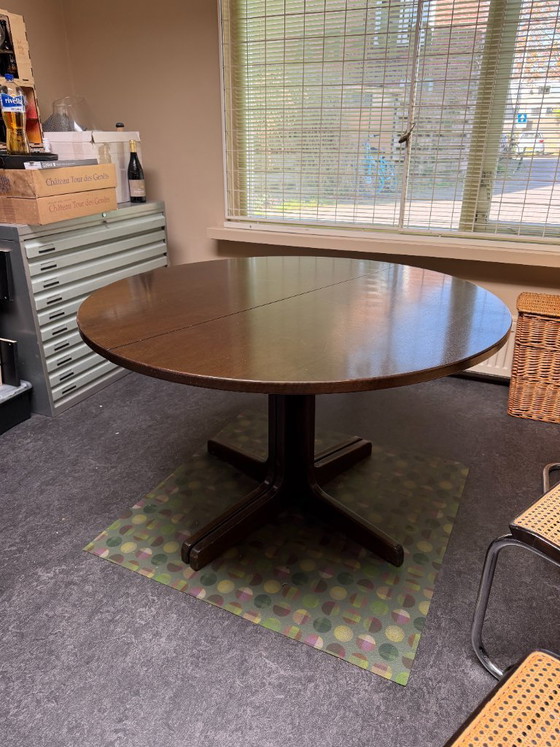 Image 1 of Vintage Thonet Extendable Round Dining Table - Danish Design - Solid Wood