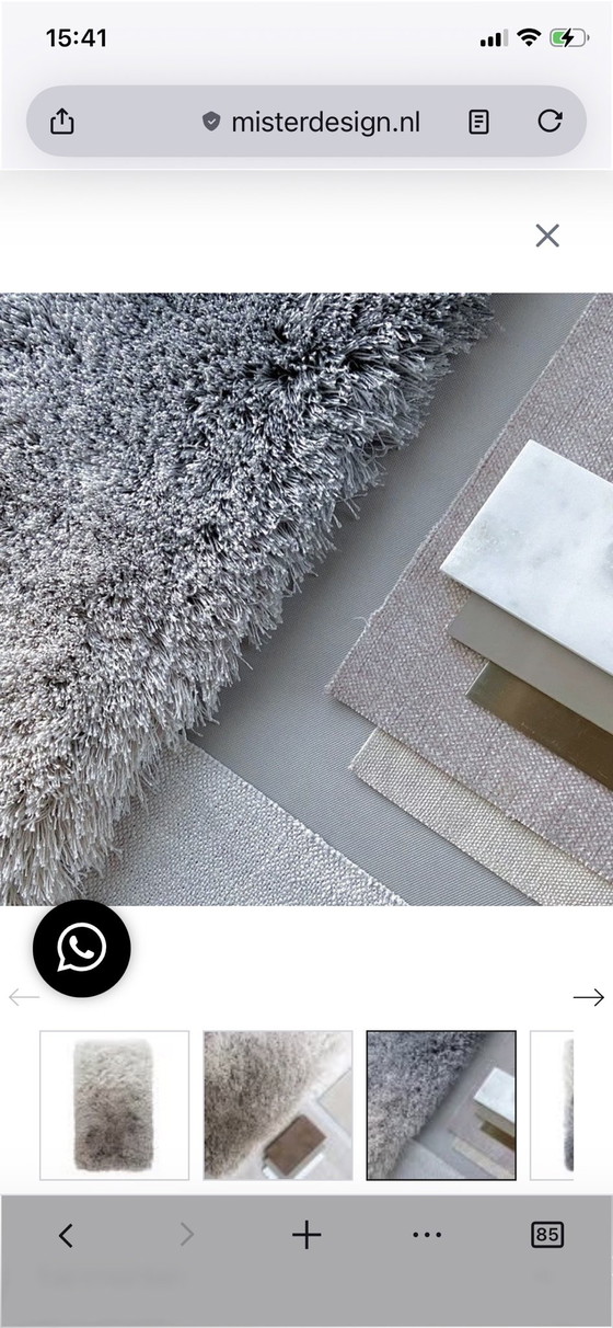 Tappeto di design in lana a pelo lungo, nuovo, 3 x 2.40, Tappeti, Grigio (foto 3 di 11)