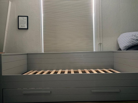 Image 1 of Letto singolo WOOD Dennis con cassetto contenitore – grigio cemento