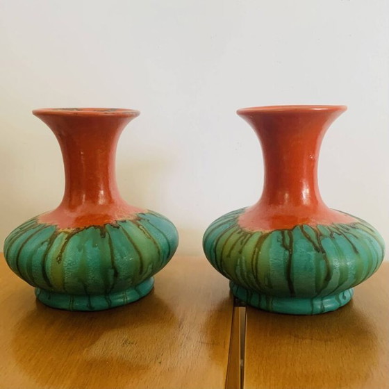 Een paar vintage West-Duitse vazen – Ceramic (photo 2 of 13)