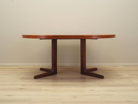Image 1 of Mesa redonda de teca, diseño danés, años 70, producción: Dinamarca