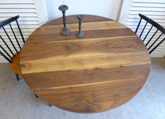 Image 1 of tavolo da pranzo antico rotondo in mogano stile impero
