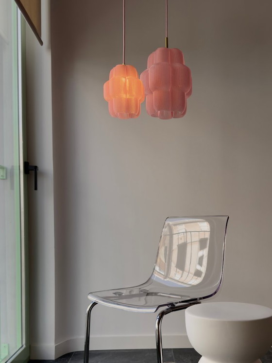 Image 1 of Petulia S "Pink Taffy" ByLucop - Organic Sculptural Pendant Lamp - Artisan 3D Printed Design