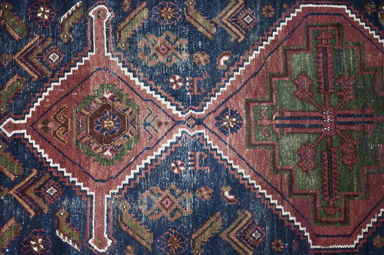 Image 1 of Vintage Hand-Woven Oriental Nomadic Tribal Shiraz Qashqai Rug, 1940s