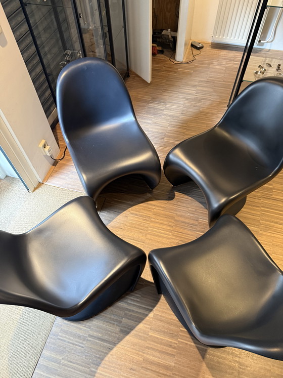 Image 1 of 4 chaises Verner Panton Vitra noires