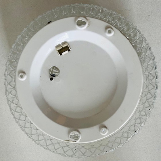 Image 1 of Plafoniera quadrata di metà secolo in vetro chiaro a stella