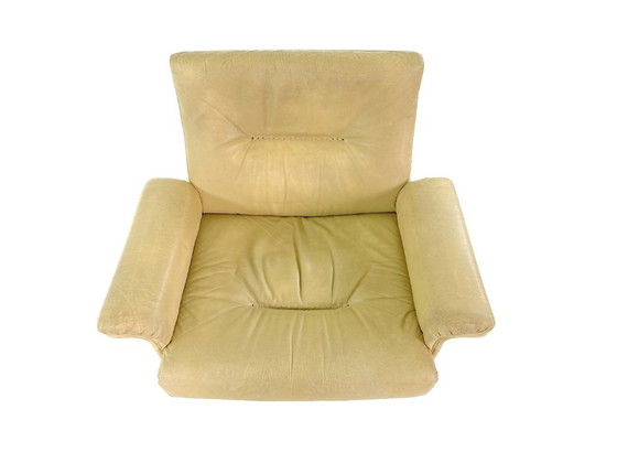 Image 1 of Poltrona vintage De Sede DS-35 in pelle anilina color crema – design svizzero anni '70