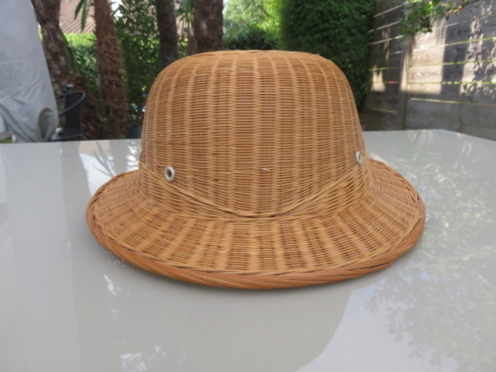 Image 1 of Cappello, elmetto coloniale, rattan, vimini, 1960, decorazione murale