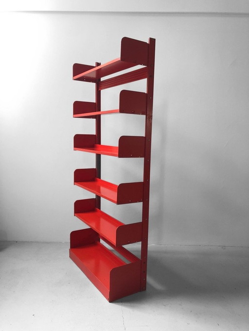 Italian Dutch Lips Vago "Congresso" Signal Red Bookcase, 1968