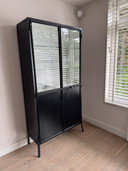Beautiful metal display case Washington black (with glass)