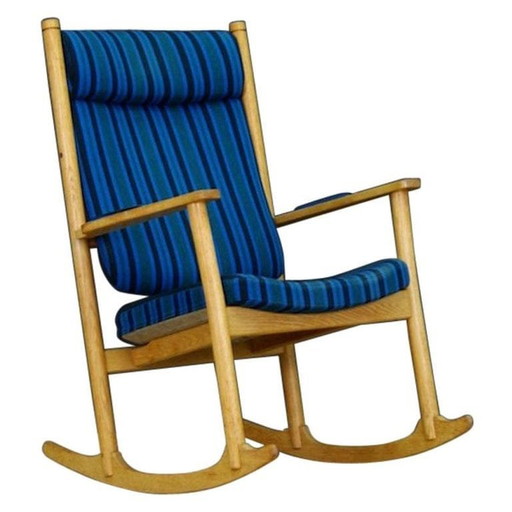 Chaise à bascule en chêne, Design danois, 1970S, Designer : Kurt Østervig, Fabricant : Slagelse