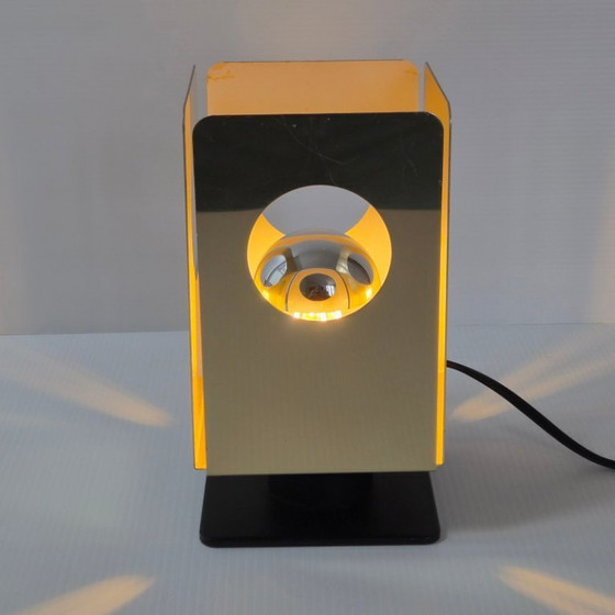 Image 1 of Vintage tafellamp uit de jaren 60 van verguld metaal, jaren 60 Space Age, jaren 60