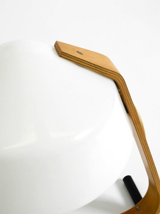 Image 1 of Lampada da tavolo originale Space Age anni '60 in compensato con paralume in plastica di Temde