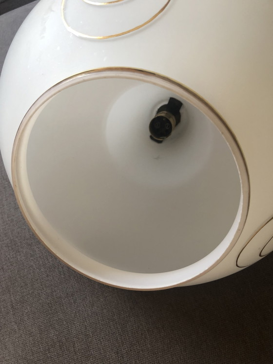 Image 1 of Opaline hanglamp in de vorm van een diabolo, typisch h	ren 1970