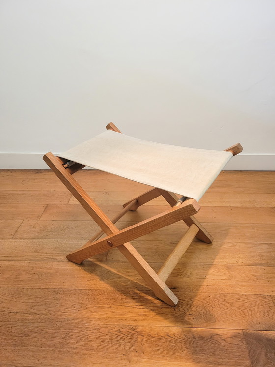 Image 1 of Fauteuil en Voetenbank van Hans J. Wegner voor AP Stolen