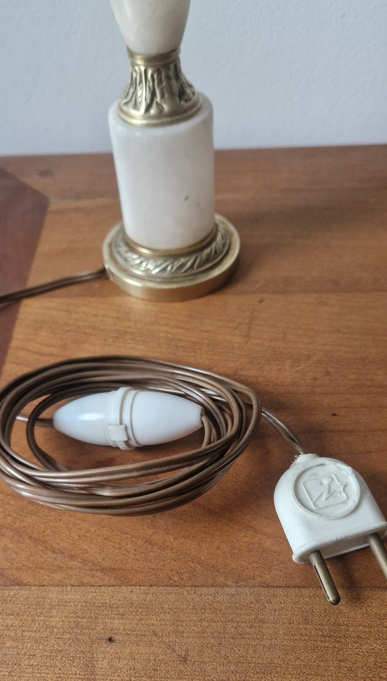 Image 1 of Vintage Neo-Empire style lamp - Marble and Brass