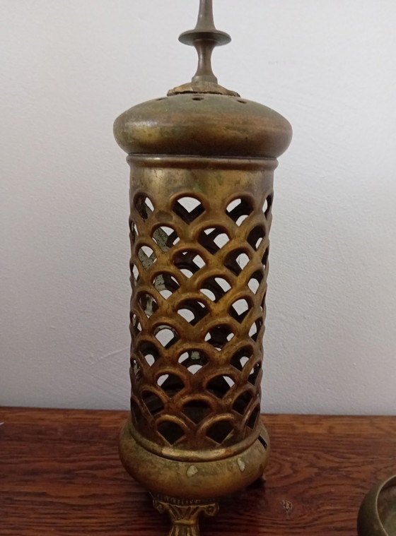 Vintage Brass Incense Burners, Decorative Objects, Gold (photo 3 of 7)