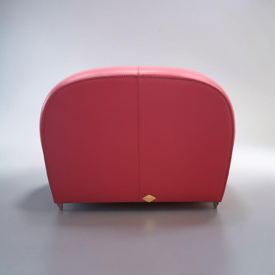 Image 1 of Poltrona Frau Vanity Fair Sofa Rode Tweezits Designer Sofa Lederen Sofa