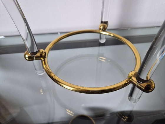 Image 1 of Portacandele vintage in stile Hollywood Regency, realizzato in Lucite/vetro.
