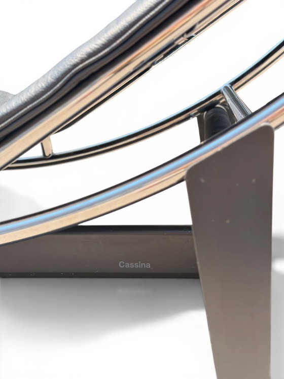 Image 1 of Authentic Cassina LC4 Chaise Longue by Le Corbusier - Black Leather (Serial N°114715)