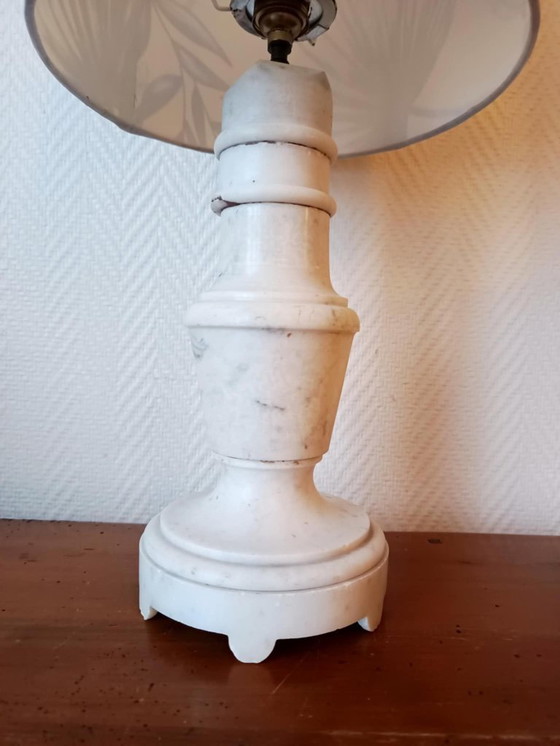 Image 1 of Marmorlampe und maßgefertigter Lampenschirm