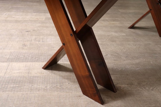 Image 1 of Mesa de comedor TL58 en nogal, diseñada por Marco Zanuso para Poggi, Italia, década de 1960.