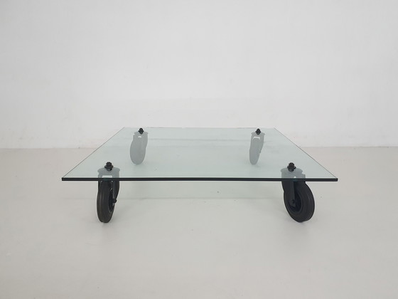 Image 1 of Gae Aulenti for Fontana Arte "Tavolo con Ruote" Italy 1980