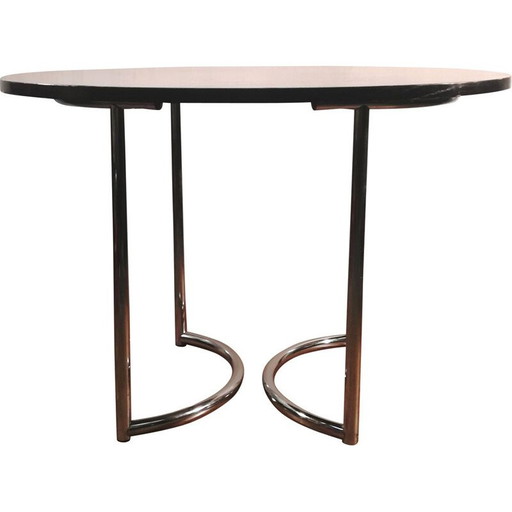 Vintage black lacquered wood table