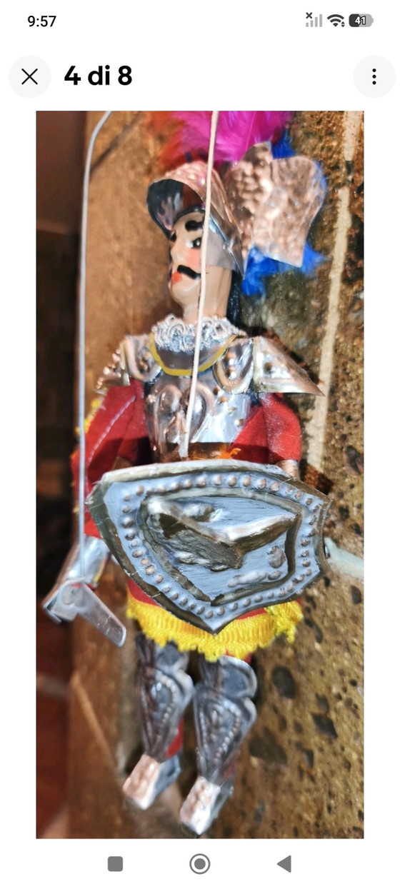 Orlando Pupo Marionetta Siciliana Vintage Cm 28 – Oggetti decorativi, Metal, Textile (photo 5 of 8)
