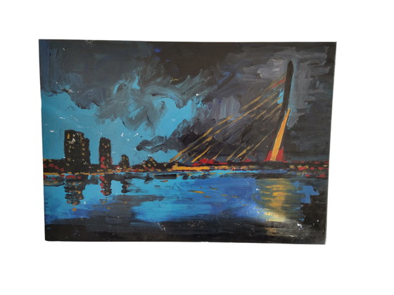 Image 1 of Rotterdam Night Peter Klashorst Schilderij