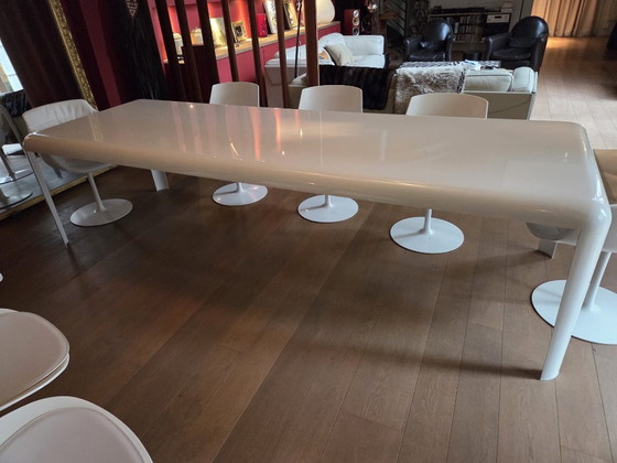 Porro white lacquered Dining table, Ferro model, very good condition, Metal, Modern (photo 3 of 5)