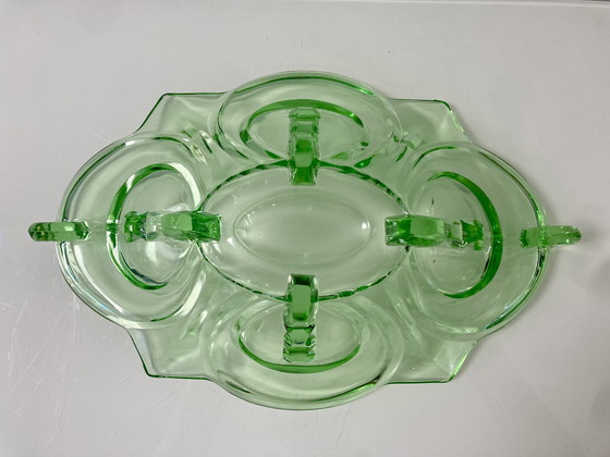 Image 1 of Grüne Art-Deco-Schale (1935), Modell Irene von Walther & Sohne