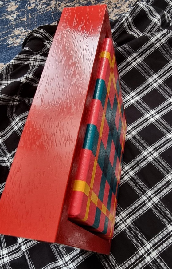 Image 1 of Frances Eckhardt - 24x24 cm Handmade Graphic Artwork Checked Tartan Design Modern No. 3