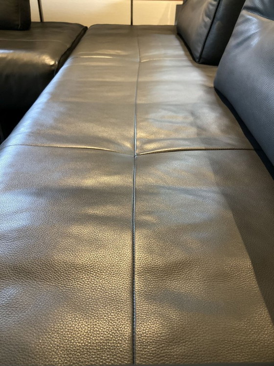 Image 1 of Rolf Benz DONO Design Ecksofa, schwarzes Leder, neuwertiger Zustand
